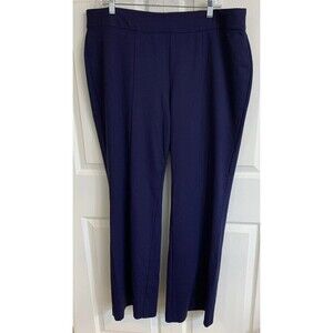 Lane Bryant Plus 20 Navy Blue Dress Pants Pointe Flare High Rise